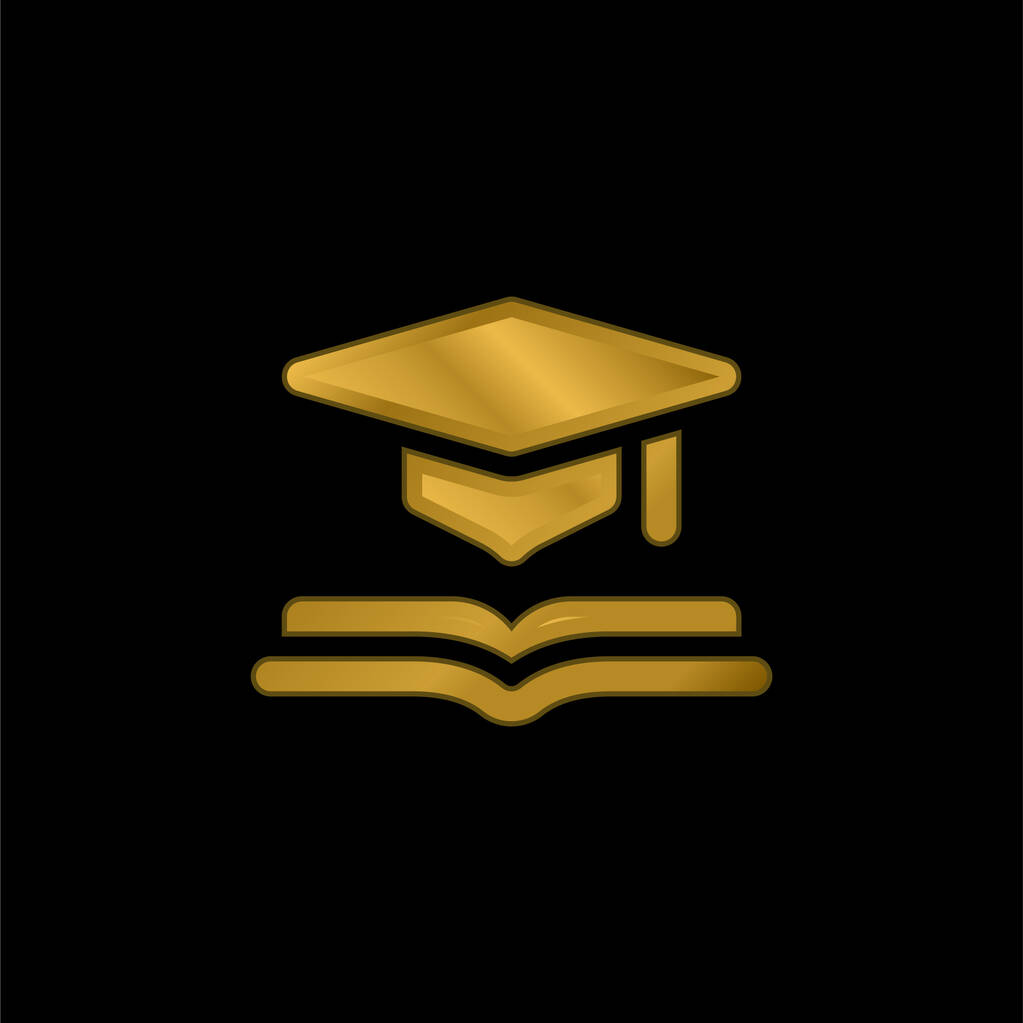 Академическая золотая металлическая икона или вектор логотипа - Вектор,изображение