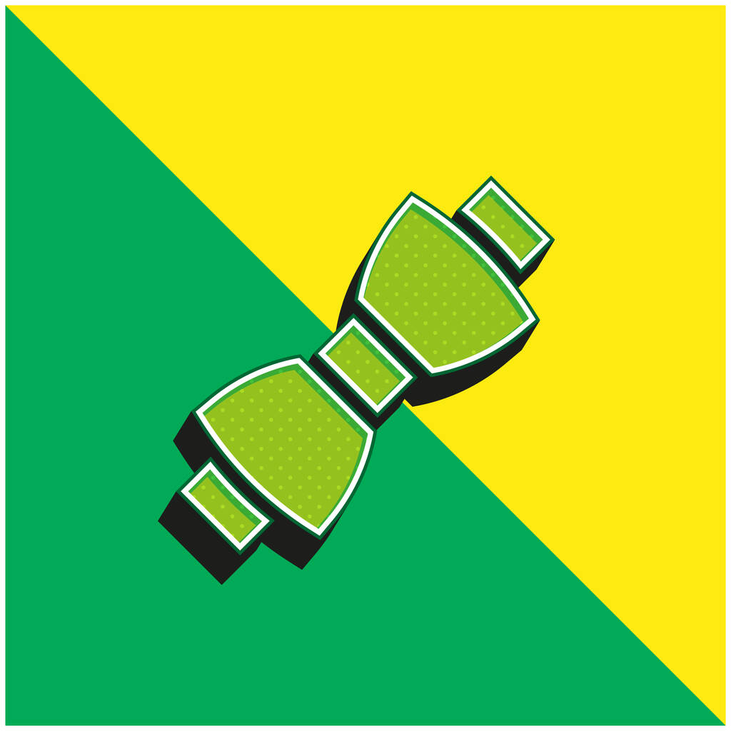 Bow Tie Zöld és sárga modern 3D vektor ikon logó - Vektor, kép