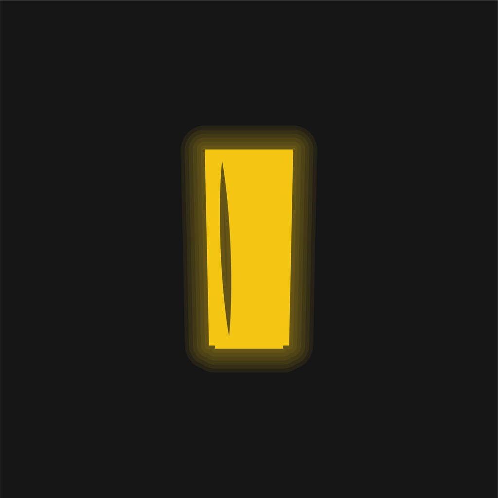 Black Glass yellow glowing neon icon - Vector, Image