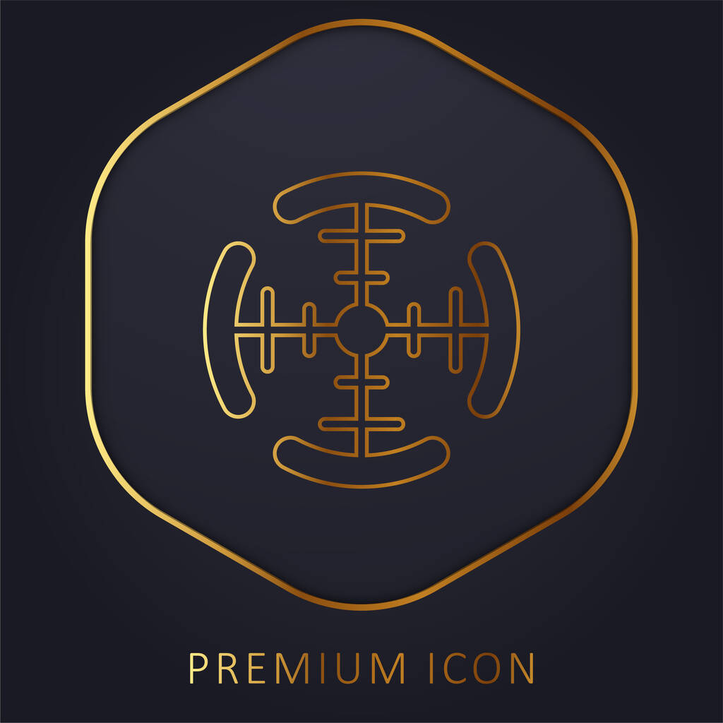 Apuntar a la línea de oro logotipo premium o icono - Vector, Imagen