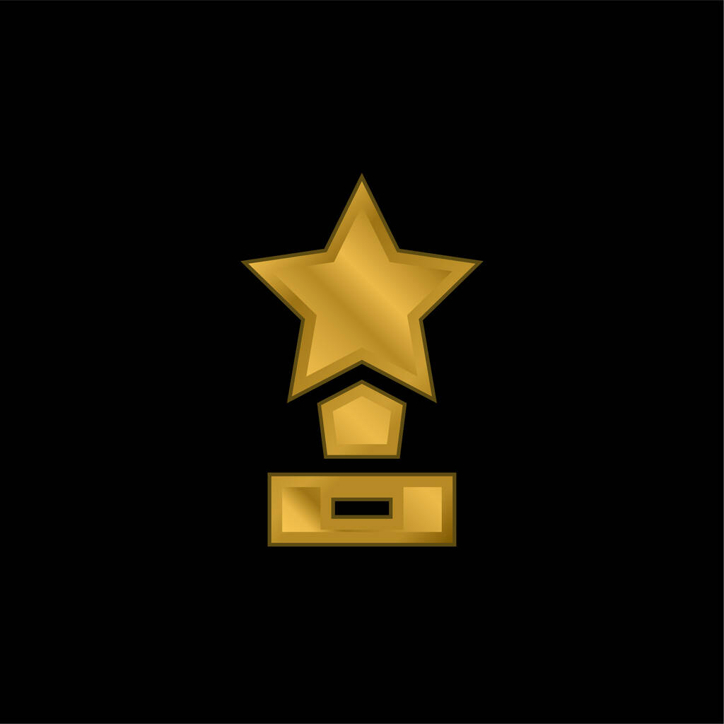 Altın kaplama metalik simge veya logo vektörü ödülü - Vektör, Görsel