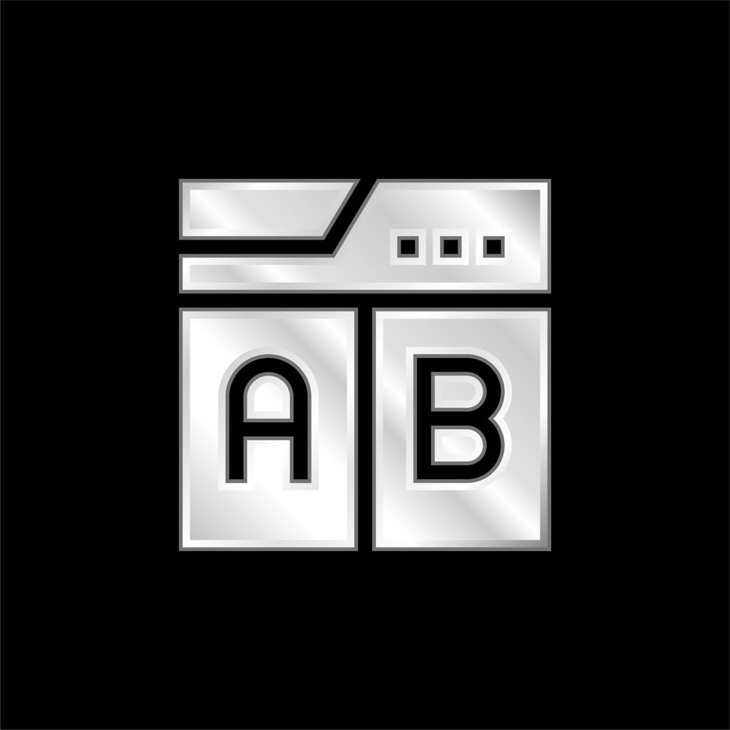 Ab Testování stříbrné pokovené ikony - Vektor, obrázek