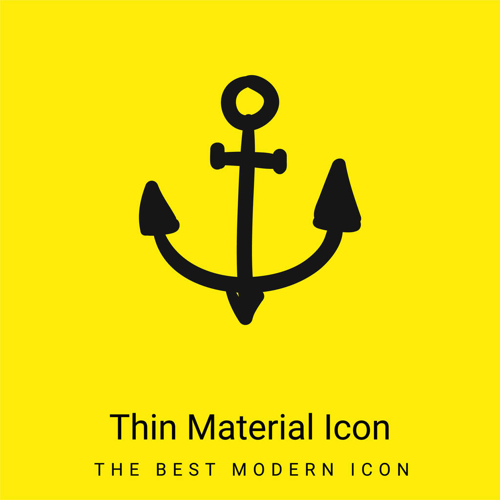 Ancoraggio icona minimale materiale giallo brillante - Vettoriali, immagini