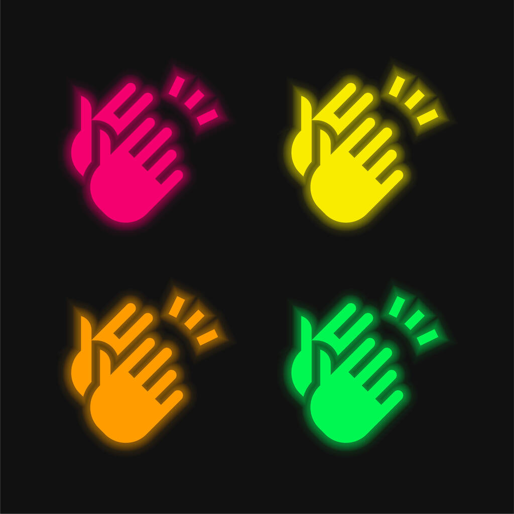 Taps négy szín izzó neon vektor ikon - Vektor, kép
