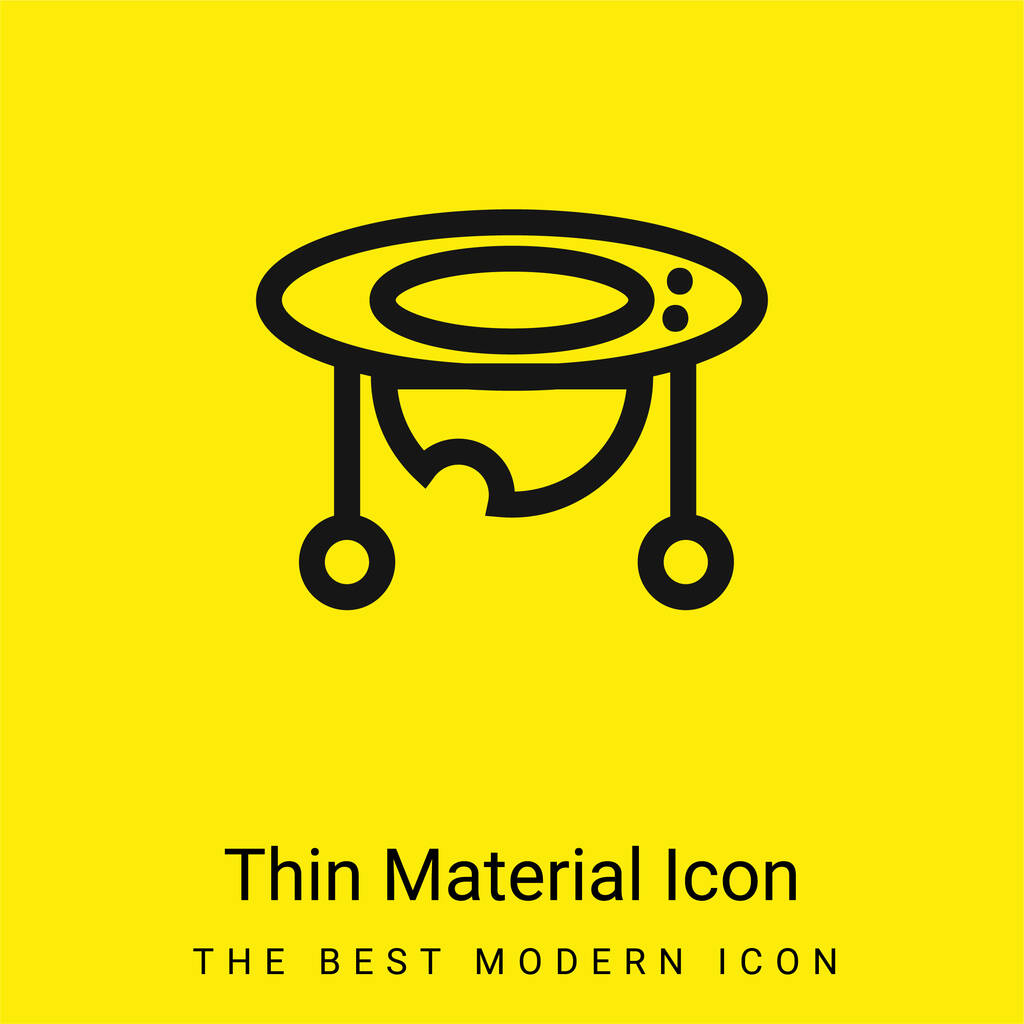 Baby Walker minimal bright yellow material icon - Vector, Image