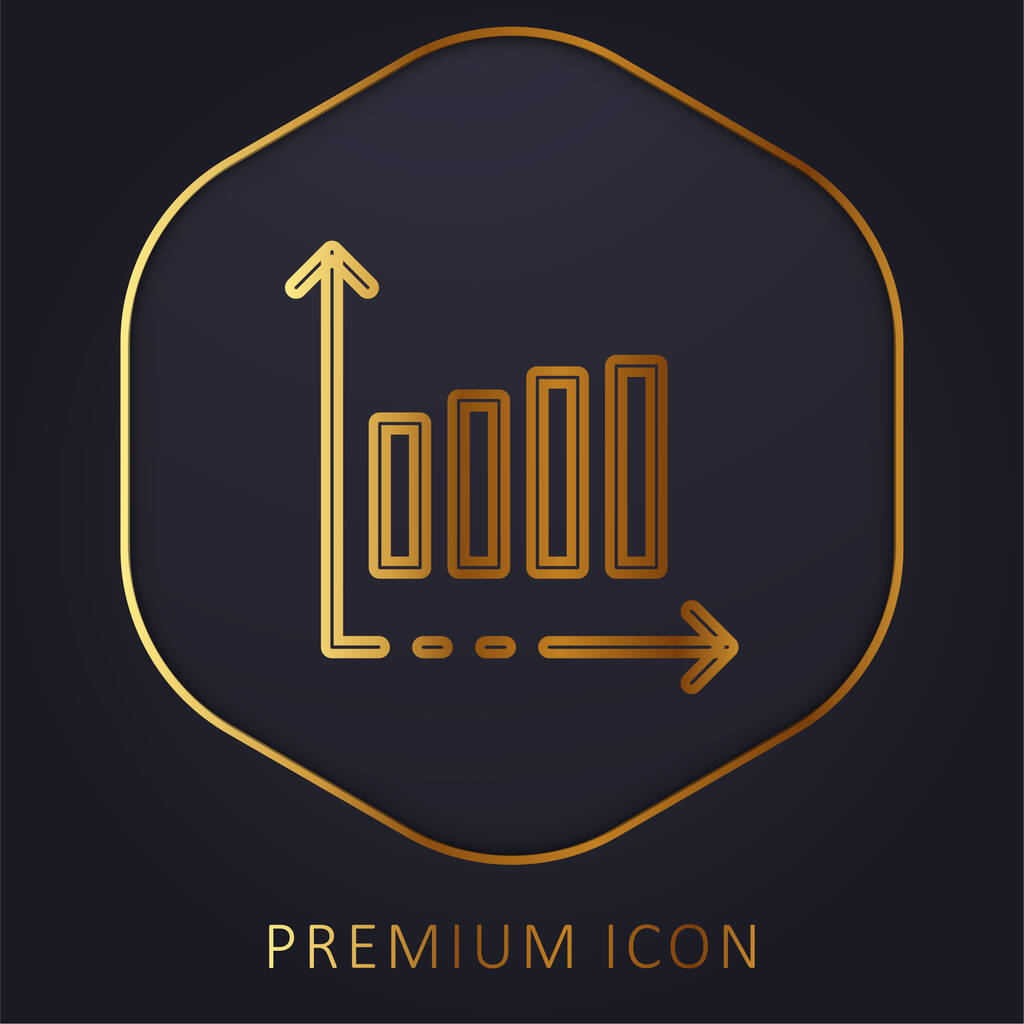 Bar Graph gouden lijn premium logo of pictogram - Vector, afbeelding