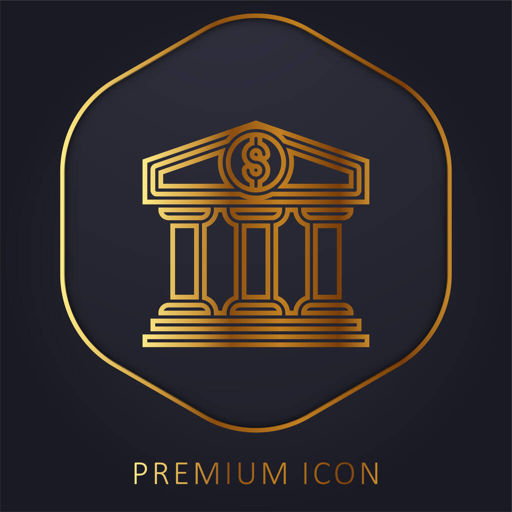 Banka altın hat premium logosu veya simgesi - Vektör, Görsel