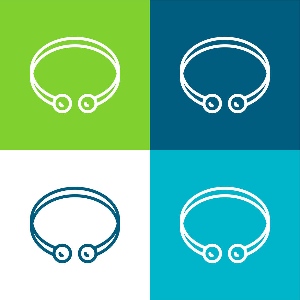Bangle Lapos négy szín minimális ikon készlet - Vektor, kép