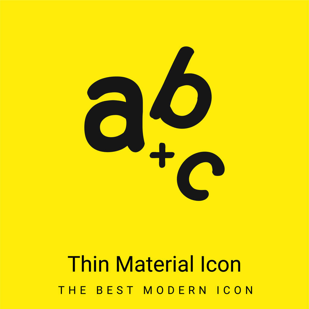 Αλφάβητο ελάχιστο φωτεινό κίτρινο εικονίδιο υλικού - Διάνυσμα, εικόνα