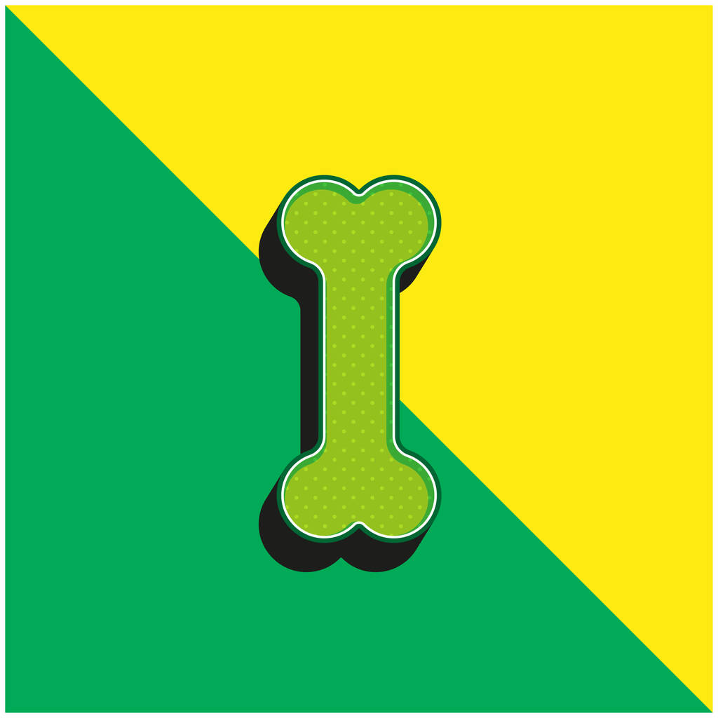 Hueso verde y amarillo moderno vector 3d icono del logotipo - Vector, Imagen