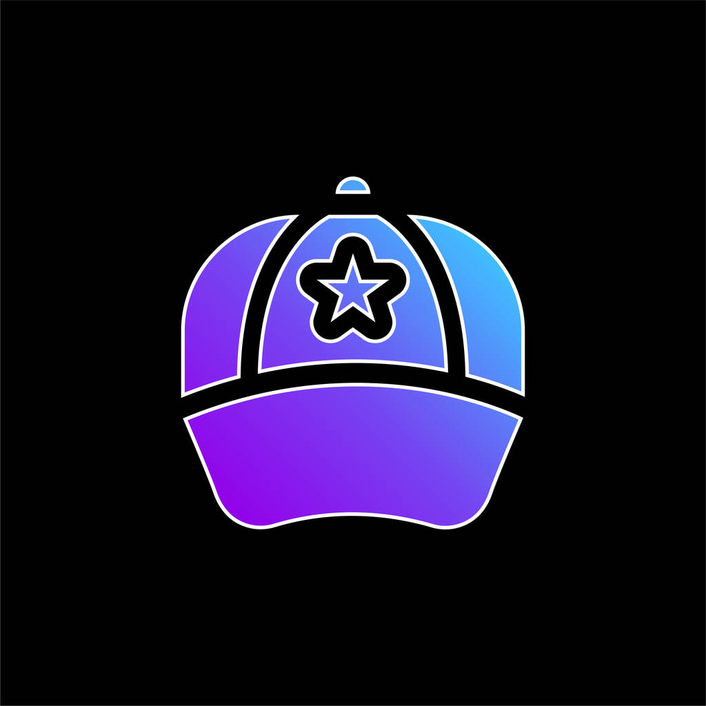 Cappello da baseball blu gradiente icona vettoriale - Vettoriali, immagini