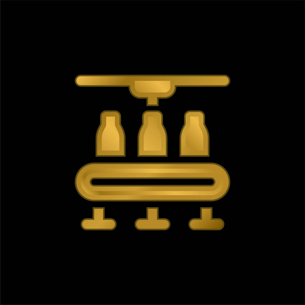 Flaschen vergoldet metallisches Symbol oder Logo-Vektor - Vektor, Bild
