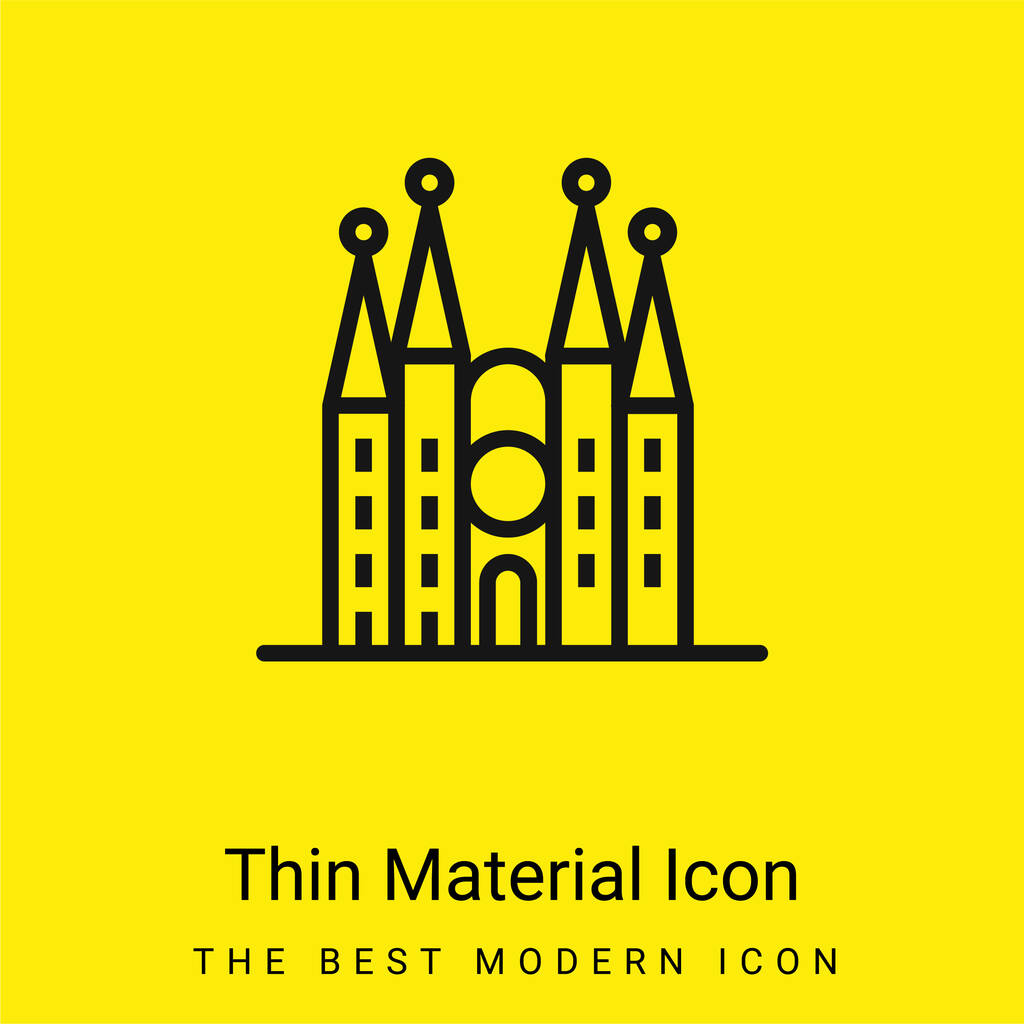 Ícone de material amarelo brilhante mínimo Barcelona - Vetor, Imagem