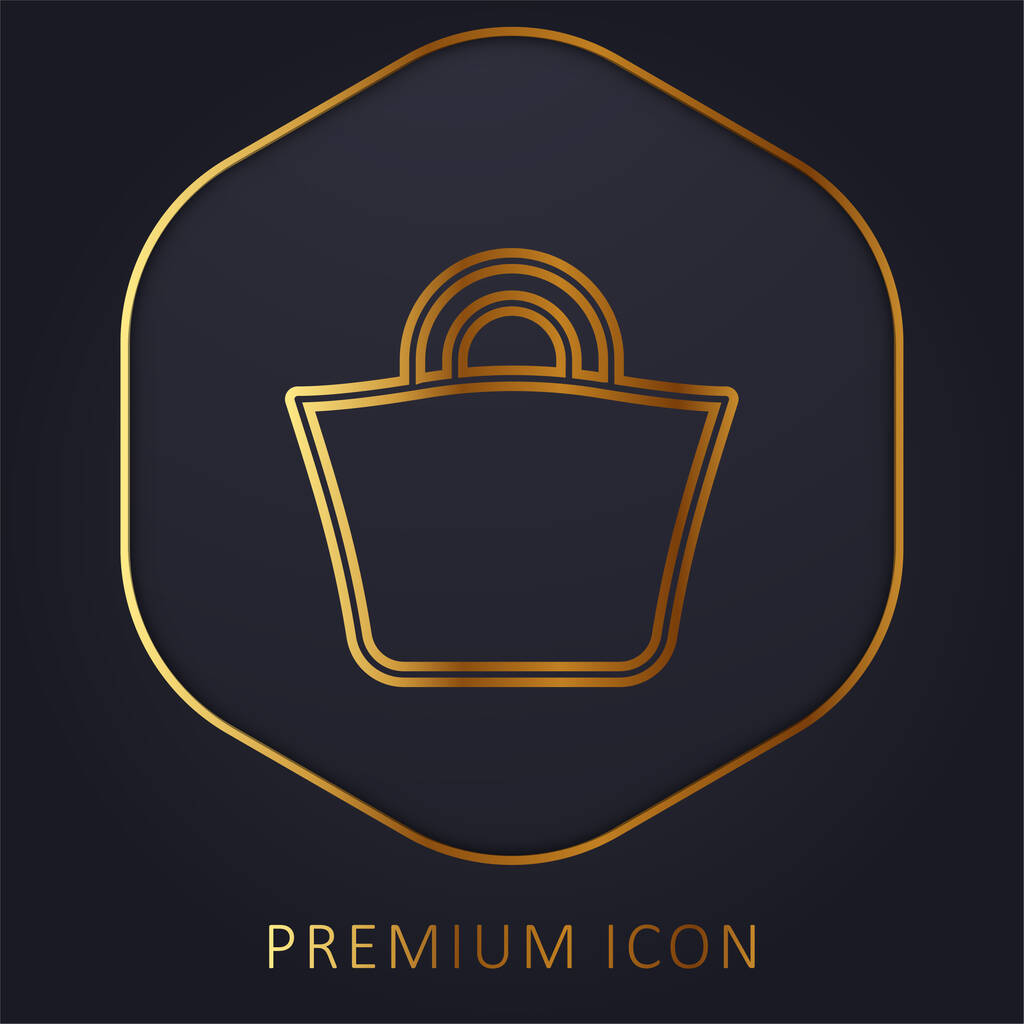 Beach Bag zlatá čára prémie logo nebo ikona - Vektor, obrázek