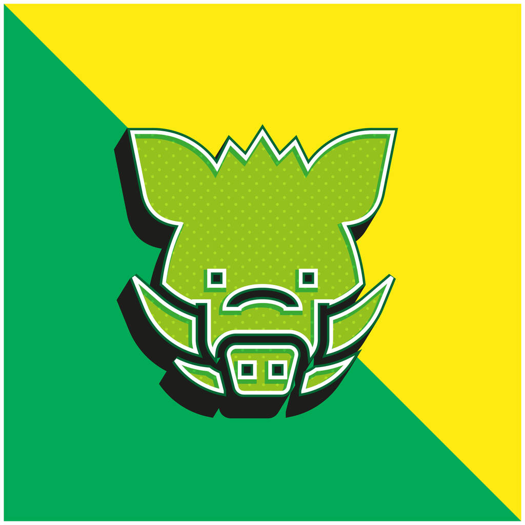 Вус Зелений і жовтий сучасний 3d векторний логотип ікони - Вектор, зображення