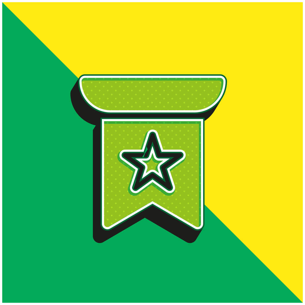 Banner Zöld és sárga modern 3D vektor ikon logó - Vektor, kép