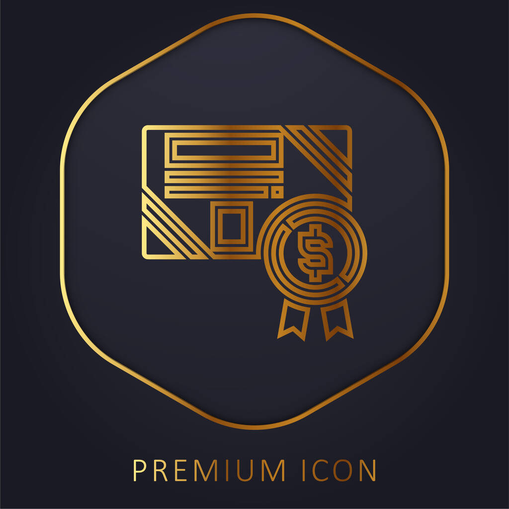 Bond ligne d'or logo premium ou icône - Vecteur, image