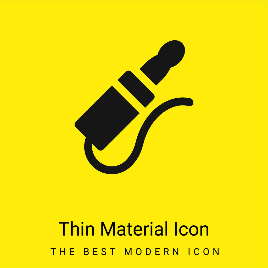 Audio Jack minimální jasně žlutý materiál ikona - Vektor, obrázek