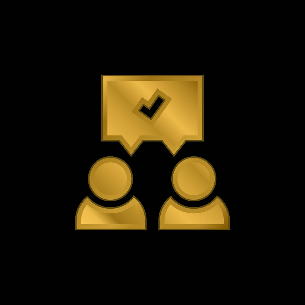 Umowa złocona metaliczna ikona lub wektor logo - Wektor, obraz