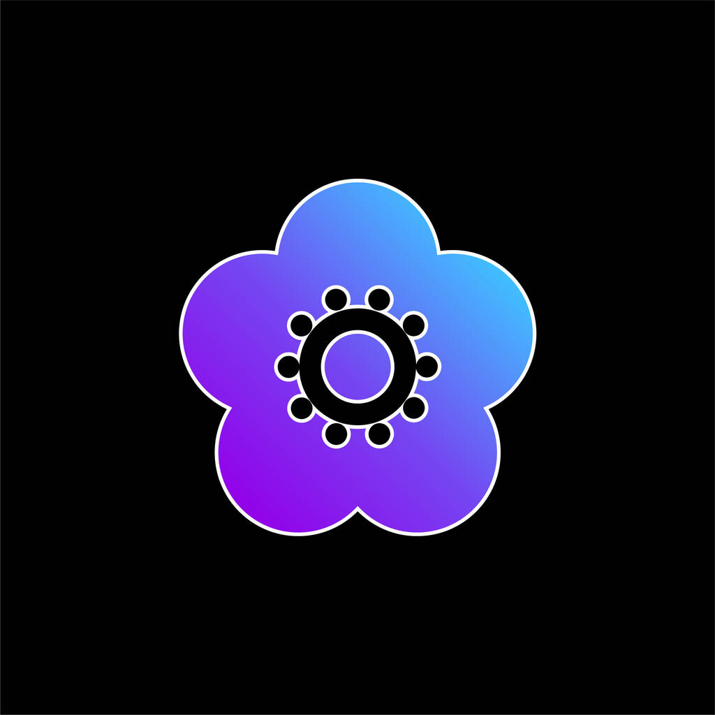 Icône vectorielle de dégradé bleu fleur - Vecteur, image