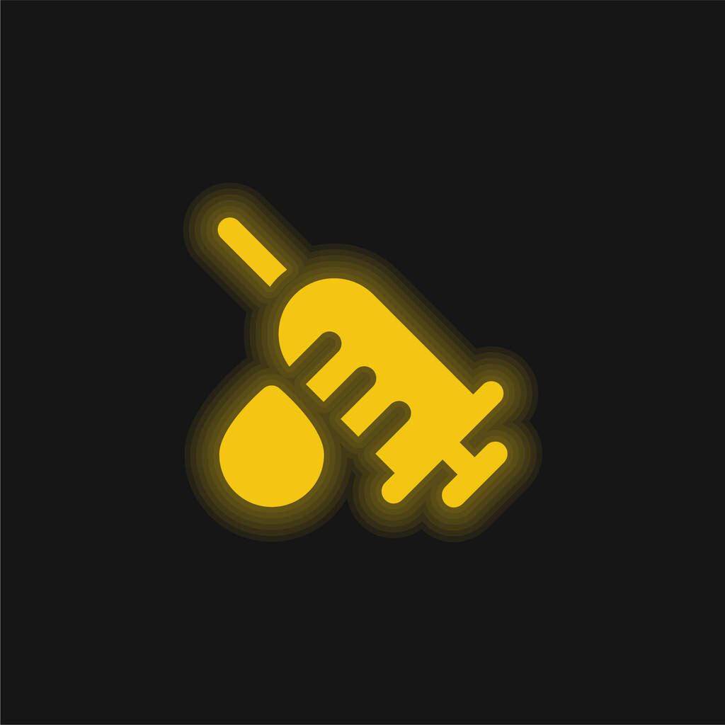 Analiza żółta świecąca ikona neonu - Wektor, obraz