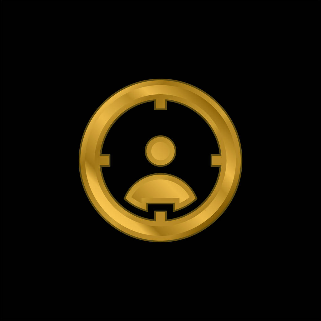 Mirare oro placcato icona metallica o logo vettore - Vettoriali, immagini