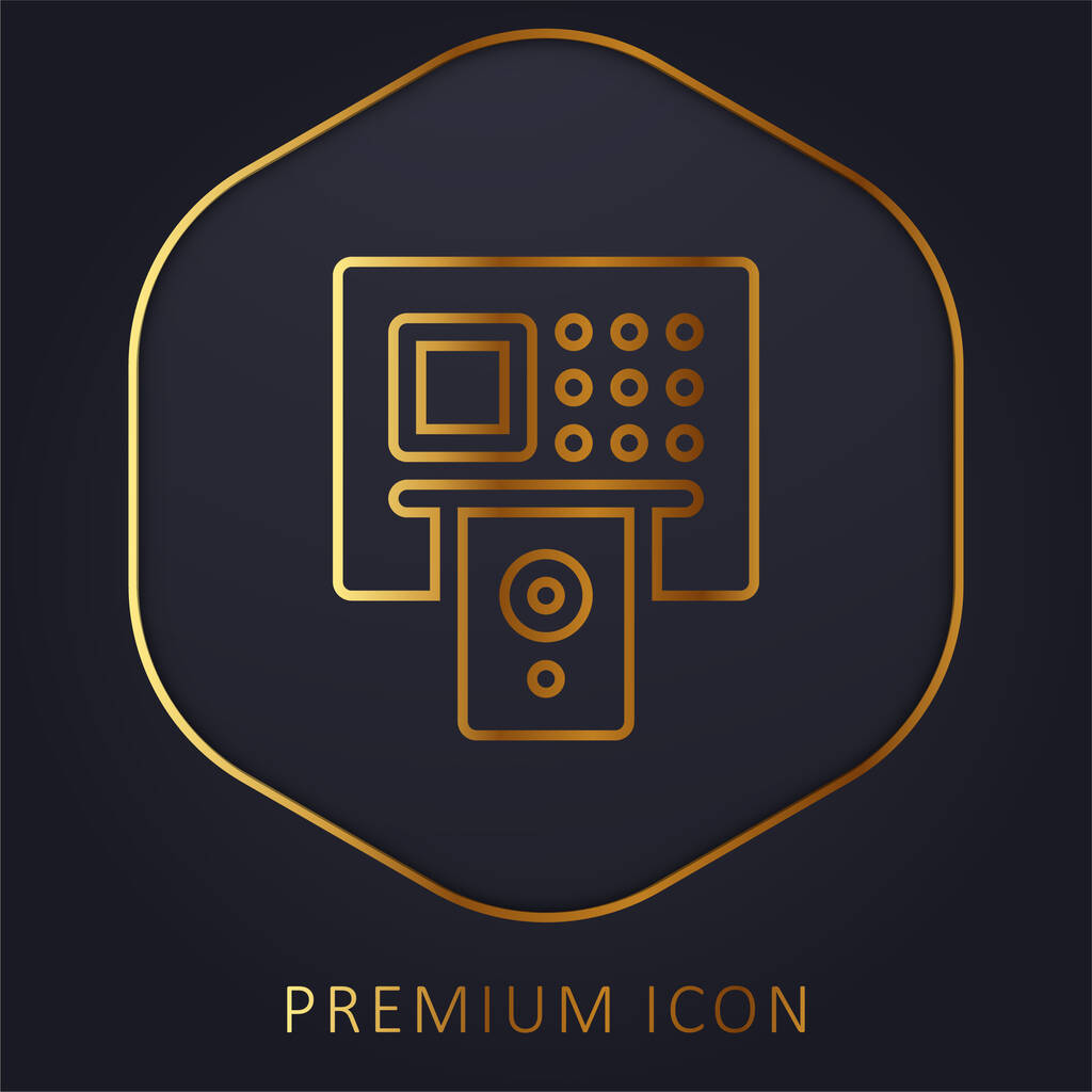 Ligne d'or ATM logo premium ou icône - Vecteur, image
