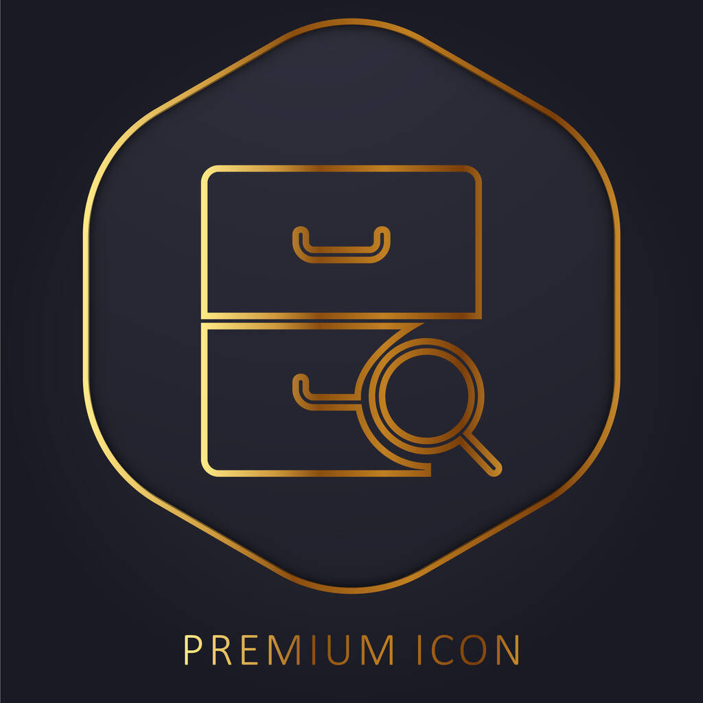 Archive ligne d'or logo premium ou icône - Vecteur, image