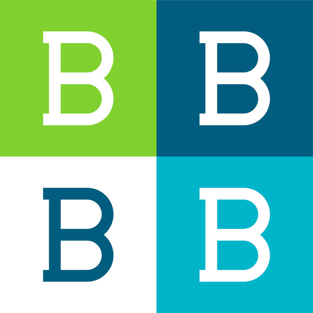 Bold Flat négy szín minimális ikon készlet - Vektor, kép