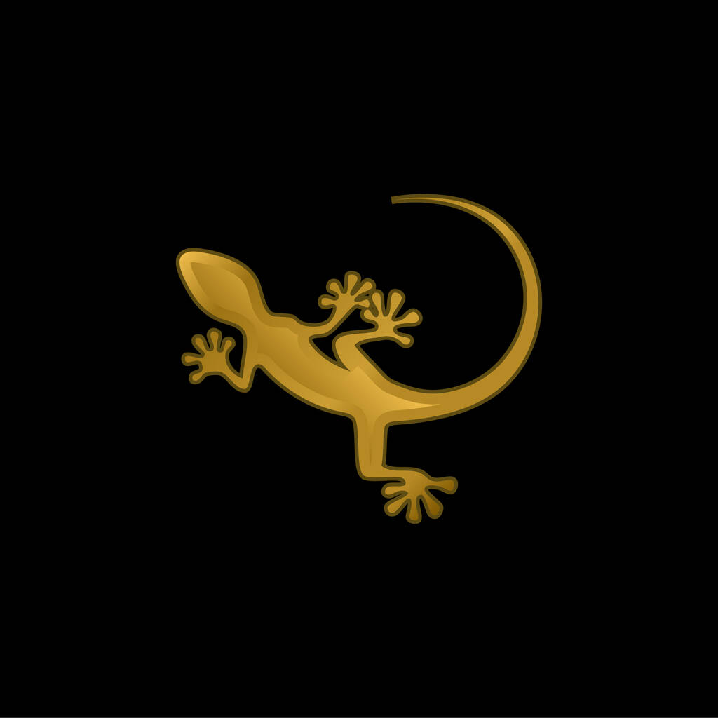 Wektor metalicznej ikony lub logo zwierzęcia pokrytego złotem - Wektor, obraz