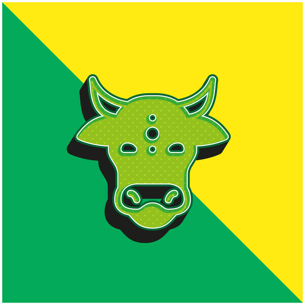 Logo vectoriel 3D moderne vert animal et jaune - Vecteur, image