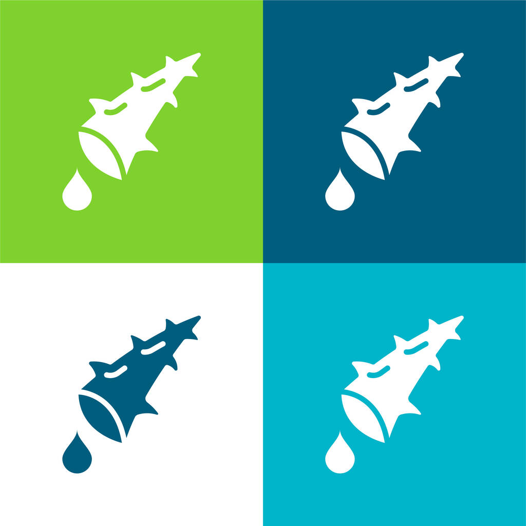 Aloe Flat conjunto de iconos mínimos de cuatro colores - Vector, Imagen