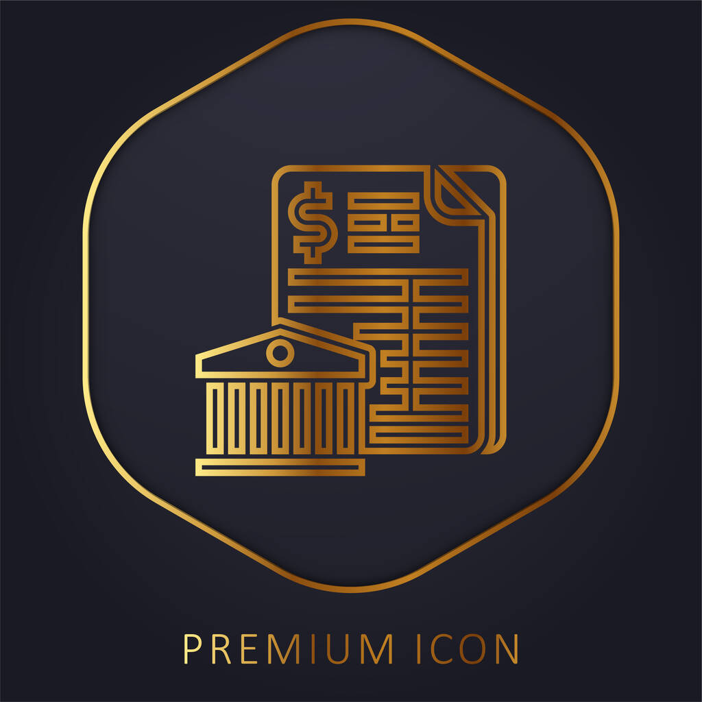 Déclaration bancaire ligne d'or logo premium ou icône - Vecteur, image