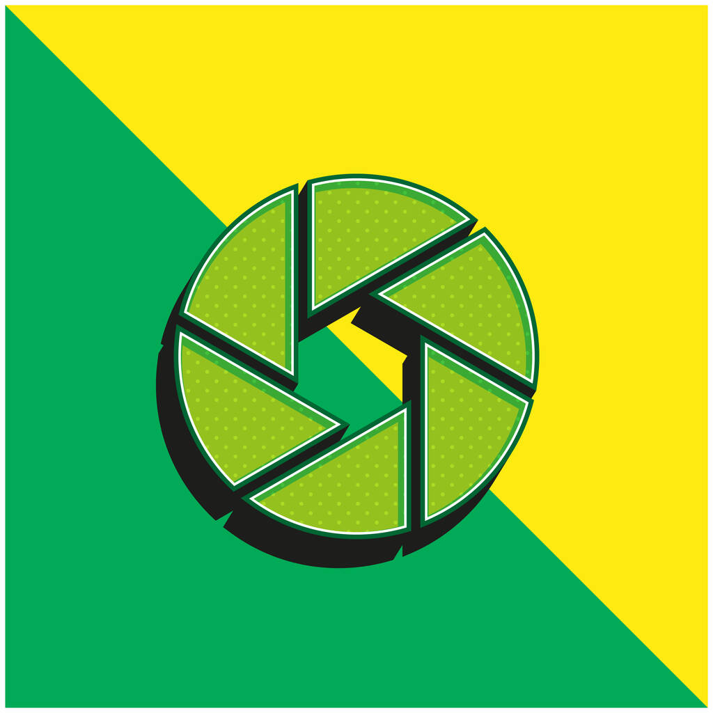 Ouverture Logo vectoriel 3D moderne vert et jaune - Vecteur, image