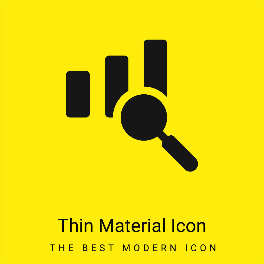 Analytics minimal bright yellow material icon - Vector, Image