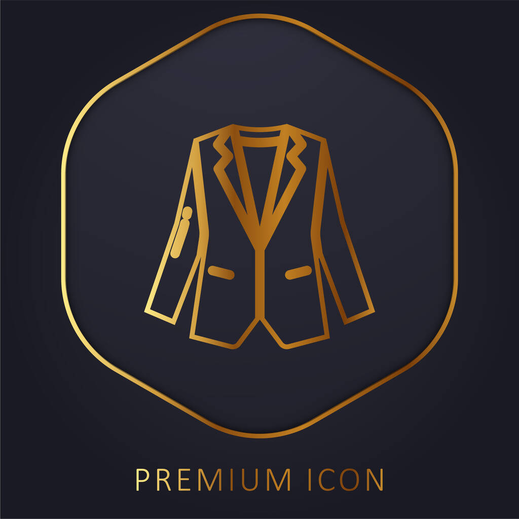 Blazer línea dorada logotipo premium o icono - Vector, imagen