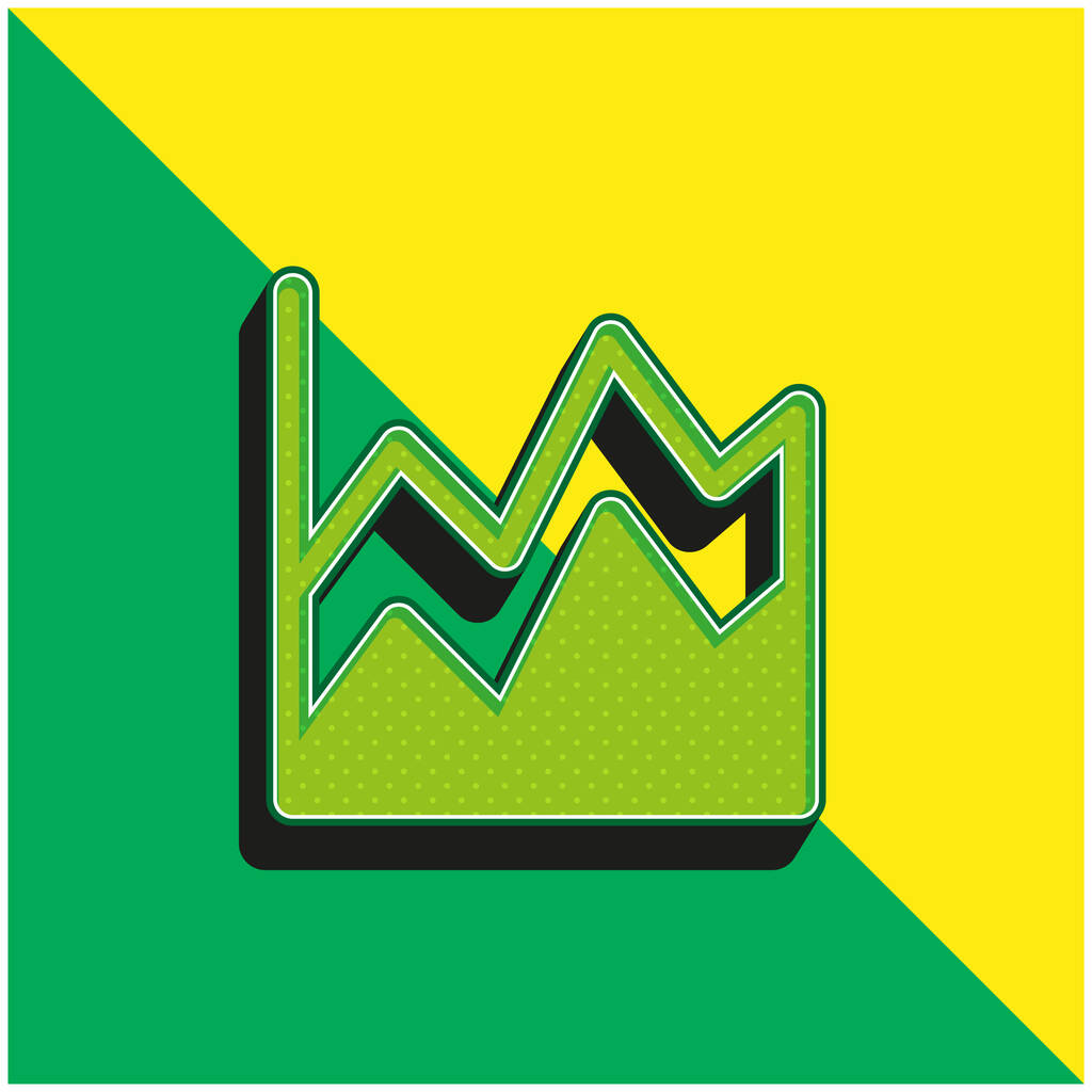 Graphique de zone Logo vectoriel 3d moderne vert et jaune - Vecteur, image