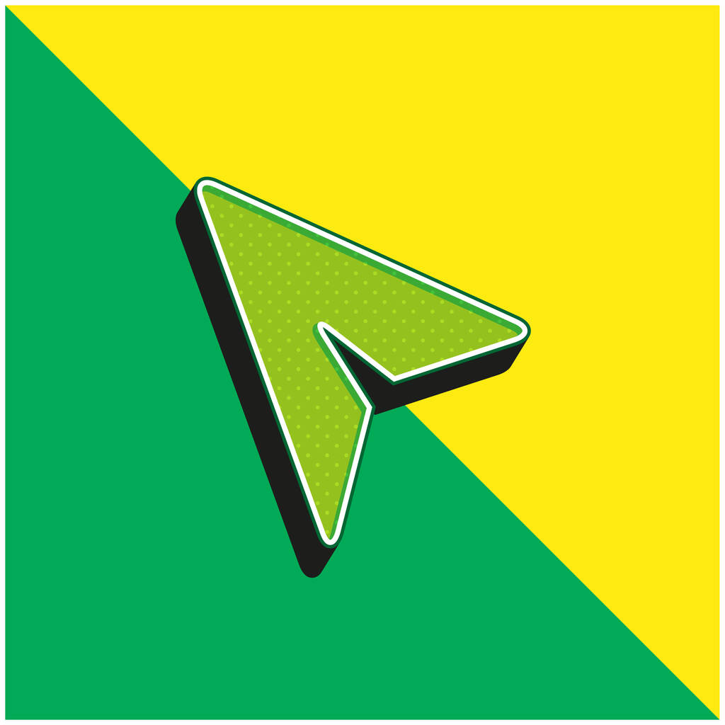 Fekete egér mutató Zöld és sárga modern 3D vektor ikon logó - Vektor, kép