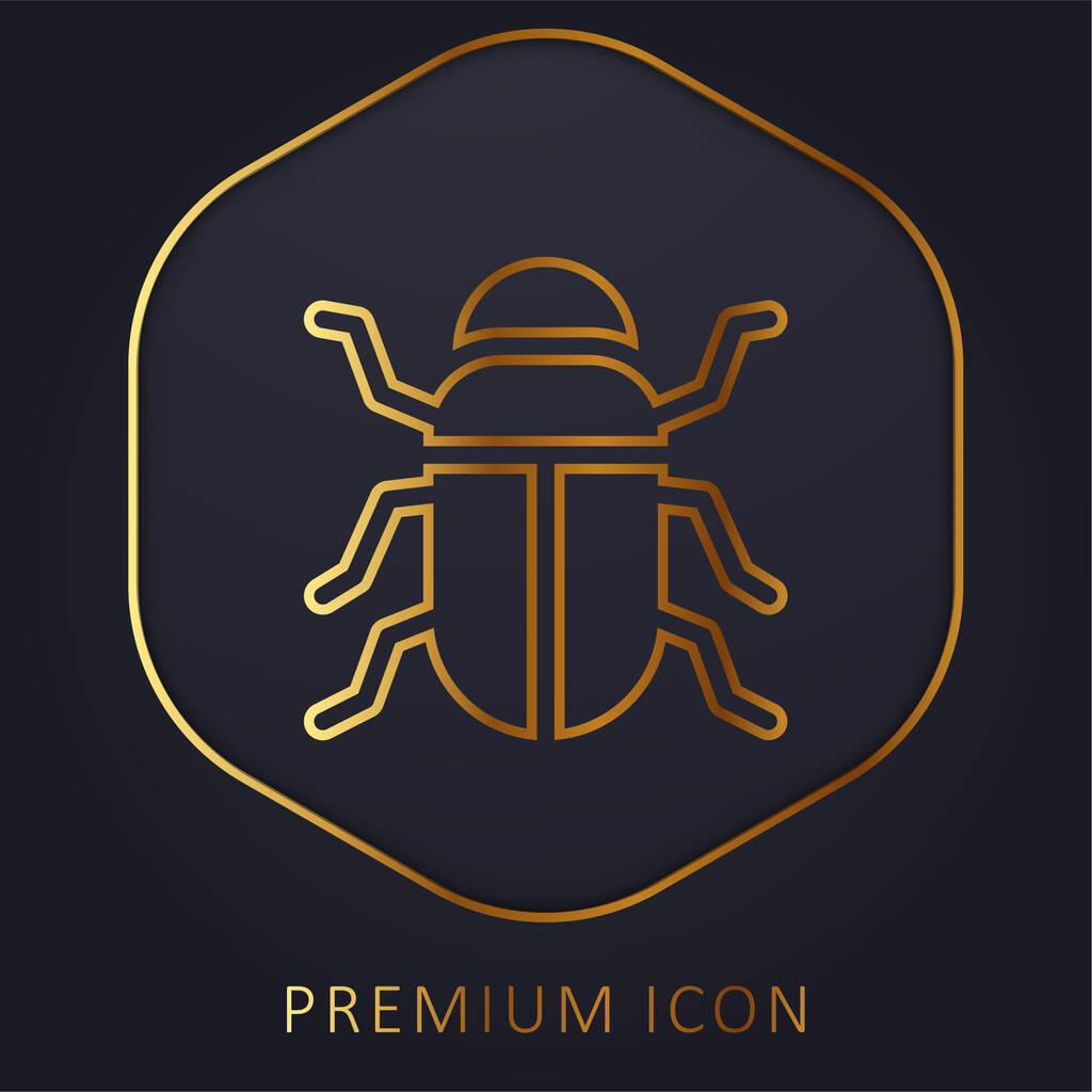 Kuoriaisen kultainen viiva premium-logo tai kuvake - Vektori, kuva