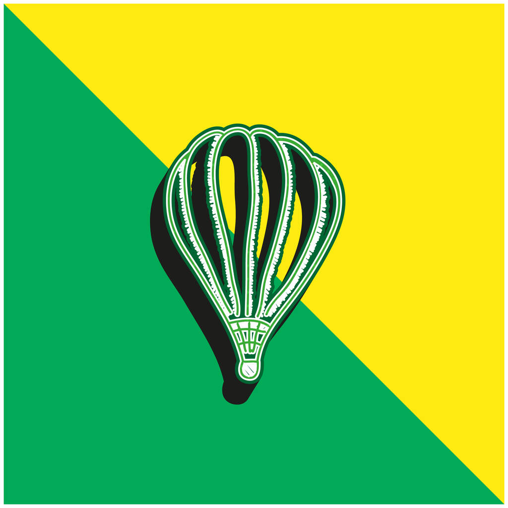 Air Balloon Green and yellow modern 3d vector icon - Вектор, зображення