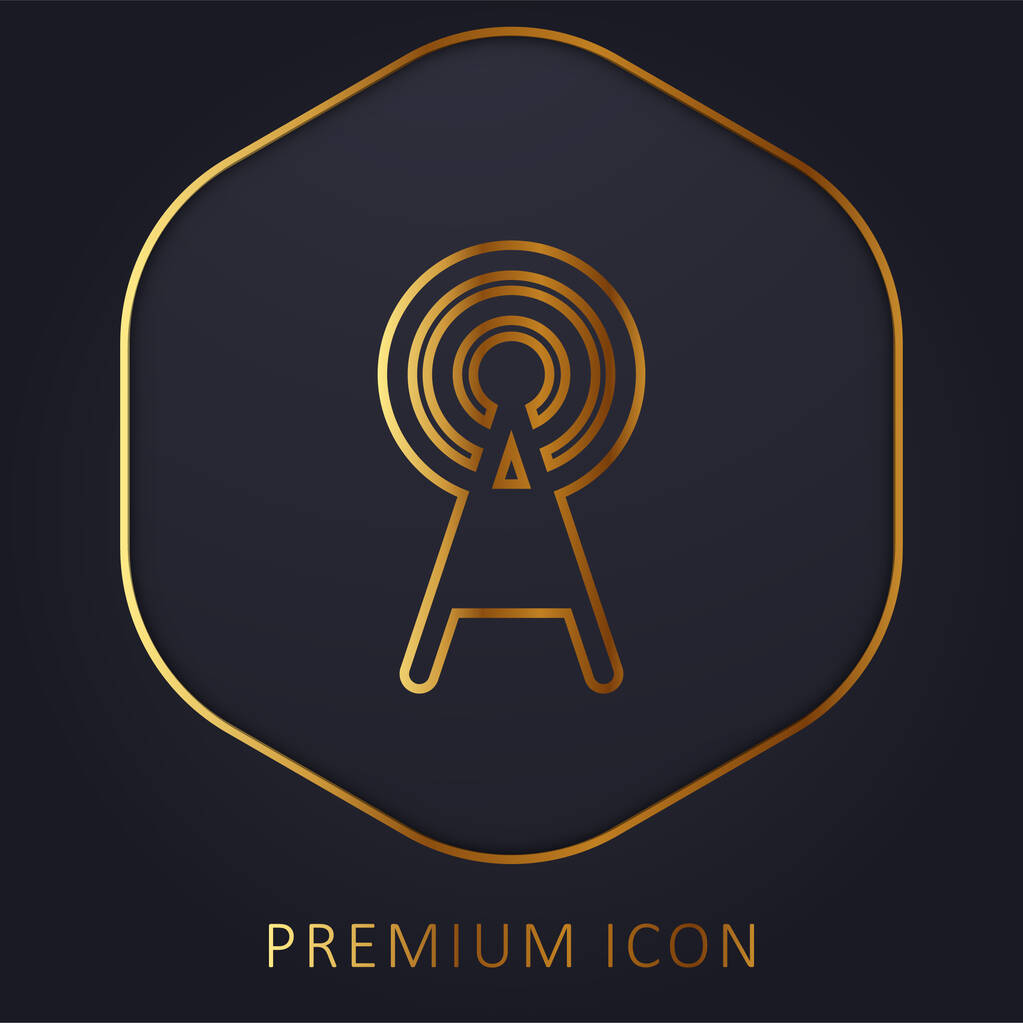Antenna golden line premium logo or icon - Vector, Image
