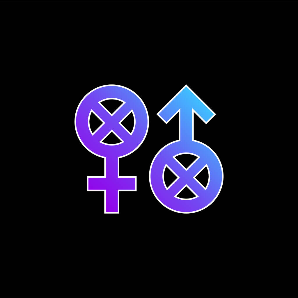 Biphobia blue gradient vector icon - Vector, Image