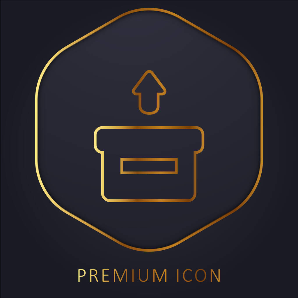 Boîte ligne d'or logo premium ou icône - Vecteur, image