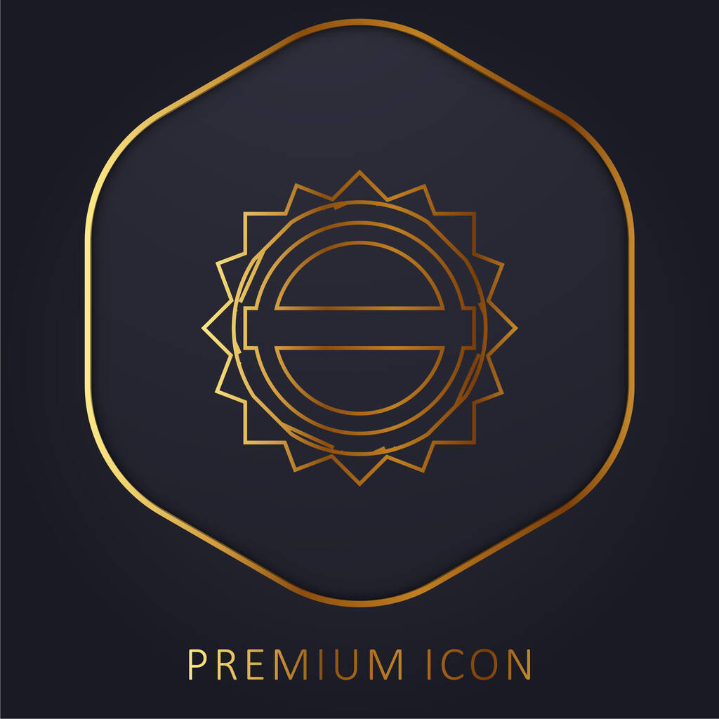Black Circular Label With A White Banner gold line premium logo or icon - Вектор, зображення