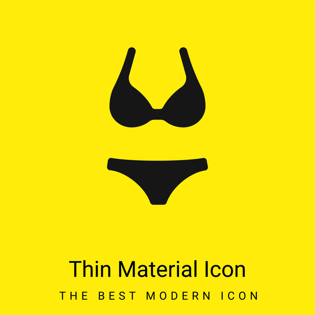Bikini mínimo icono de material amarillo brillante - Vector, imagen