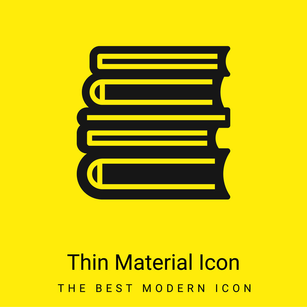 Bücher minimales hellgelbes Materialsymbol - Vektor, Bild