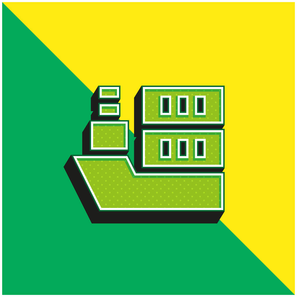 Łódź Zielony i żółty nowoczesny ikona wektora 3D logo - Wektor, obraz