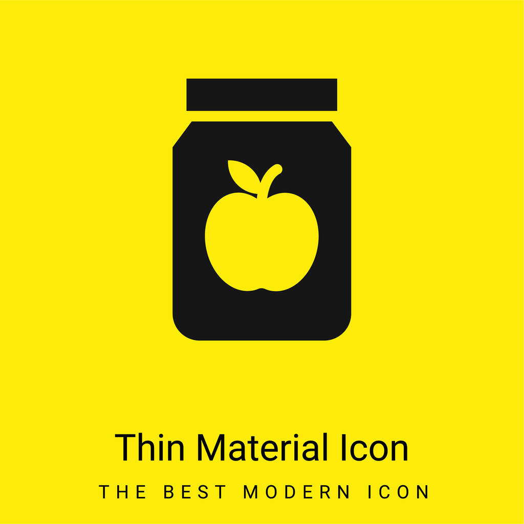 Apple Jam minimalna jasnożółta ikona materiału - Wektor, obraz