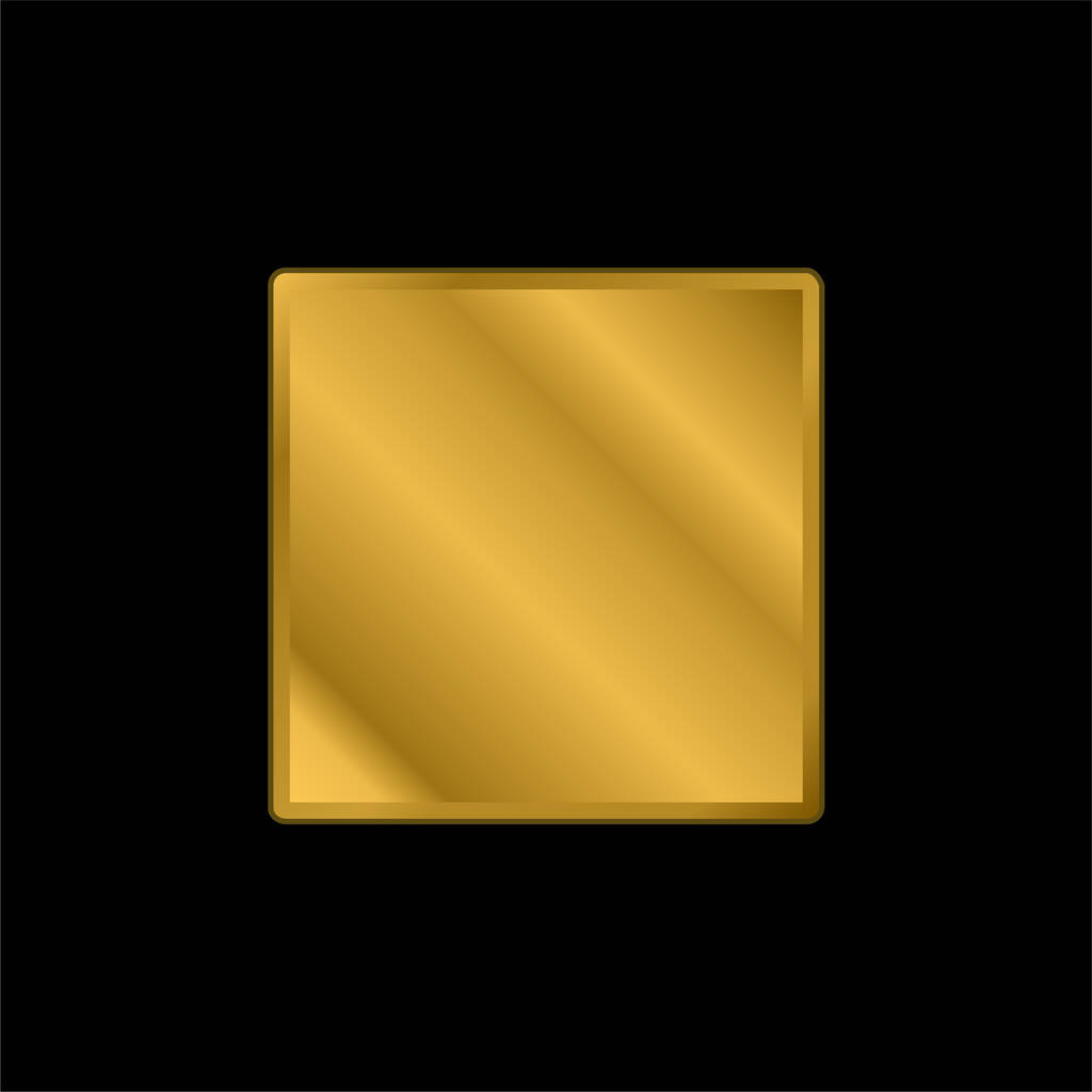 Black Square banhado a ouro ícone metálico ou vetor logotipo - Vetor, Imagem