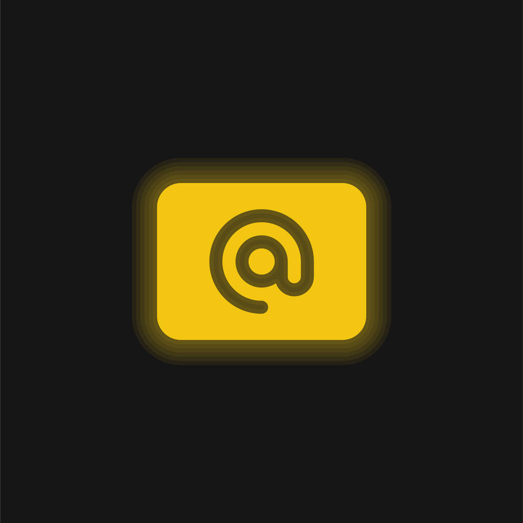 Στο σύμβολο κίτρινο λαμπερό νέον εικονίδιο - Διάνυσμα, εικόνα